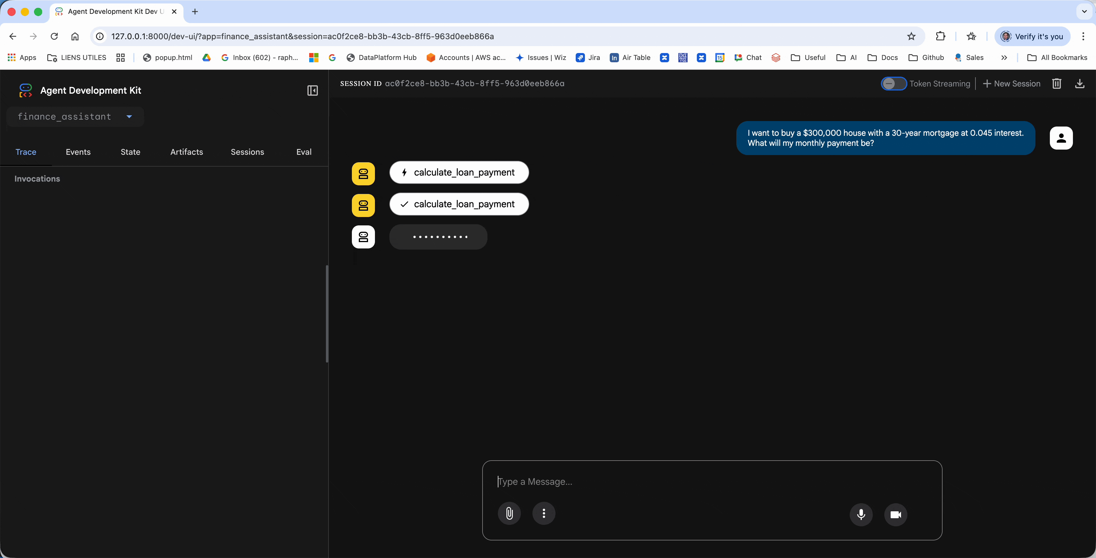 Tutorial 02 Demo - Function Tools Finance Assistant